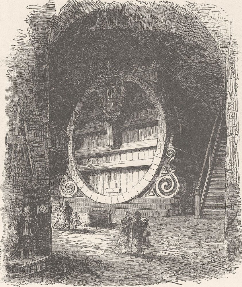 GERMANY. Gt Cask, Heidelberg Castle 1903 old antique vintage print picture